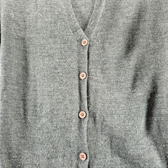 Halston Womens Sweater Gray Size Medium Acrylic/Wool Blend Button Down Pockets - Picture 9 of 12